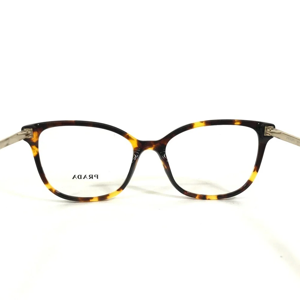 PRADA Eyeglasses Frames VPR 07W VAU-1O1 Brown Tortoise Gold Cat Eye 52-17-140
